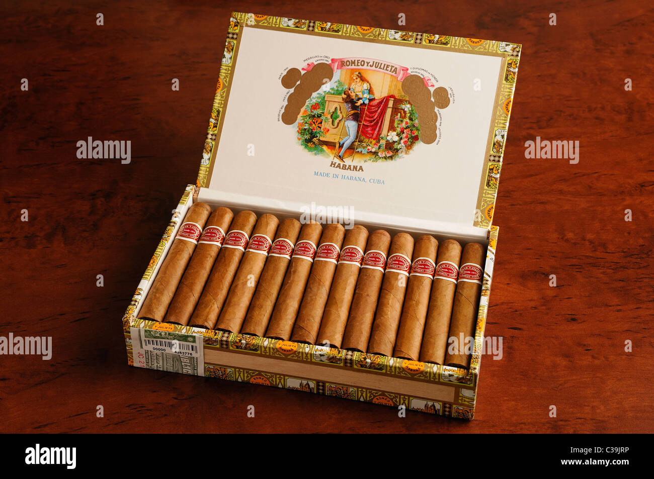 Caja de puros cubanos Foto de stock