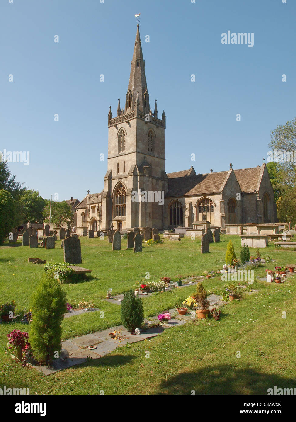 La iglesia de St Bartholomew Corsham Wiltshire, Inglaterra Foto de stock