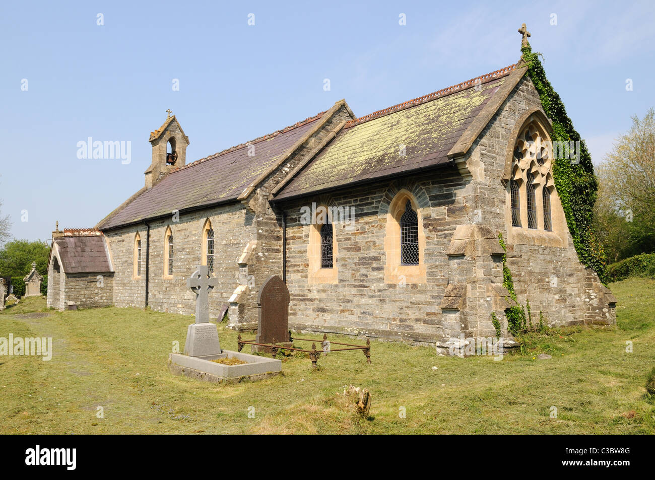 Retirado en desuso Iglesia St Davids Iglesia Henllan Llandyssul Carmarthenshire Gales Cymru REINO UNIDO GB Foto de stock