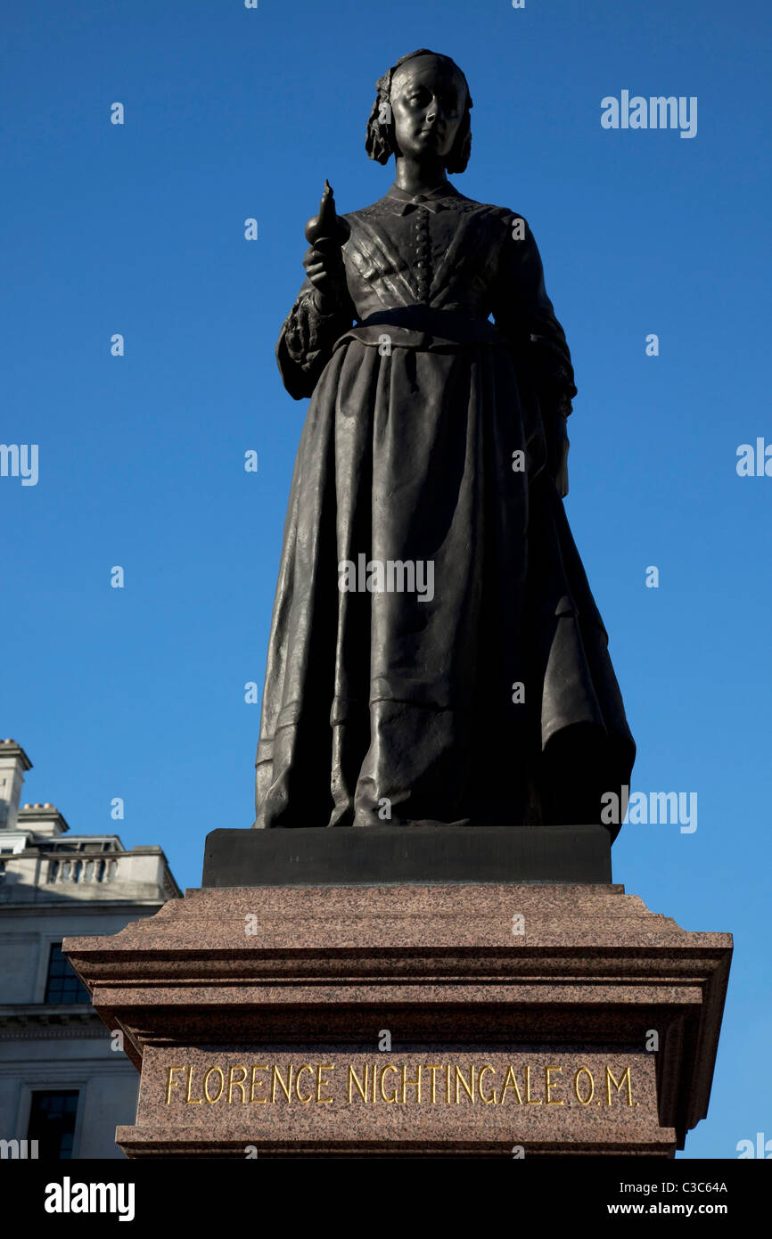 Estatua de Florence Nightingale en Waterloo Place, Londres. Foto de stock