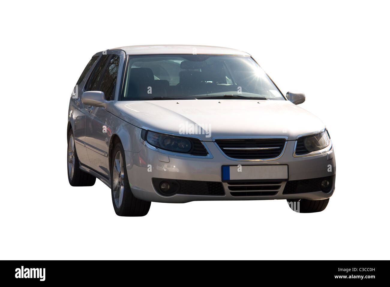 Coche familiar europea moderna, aislado sobre blanco Foto de stock