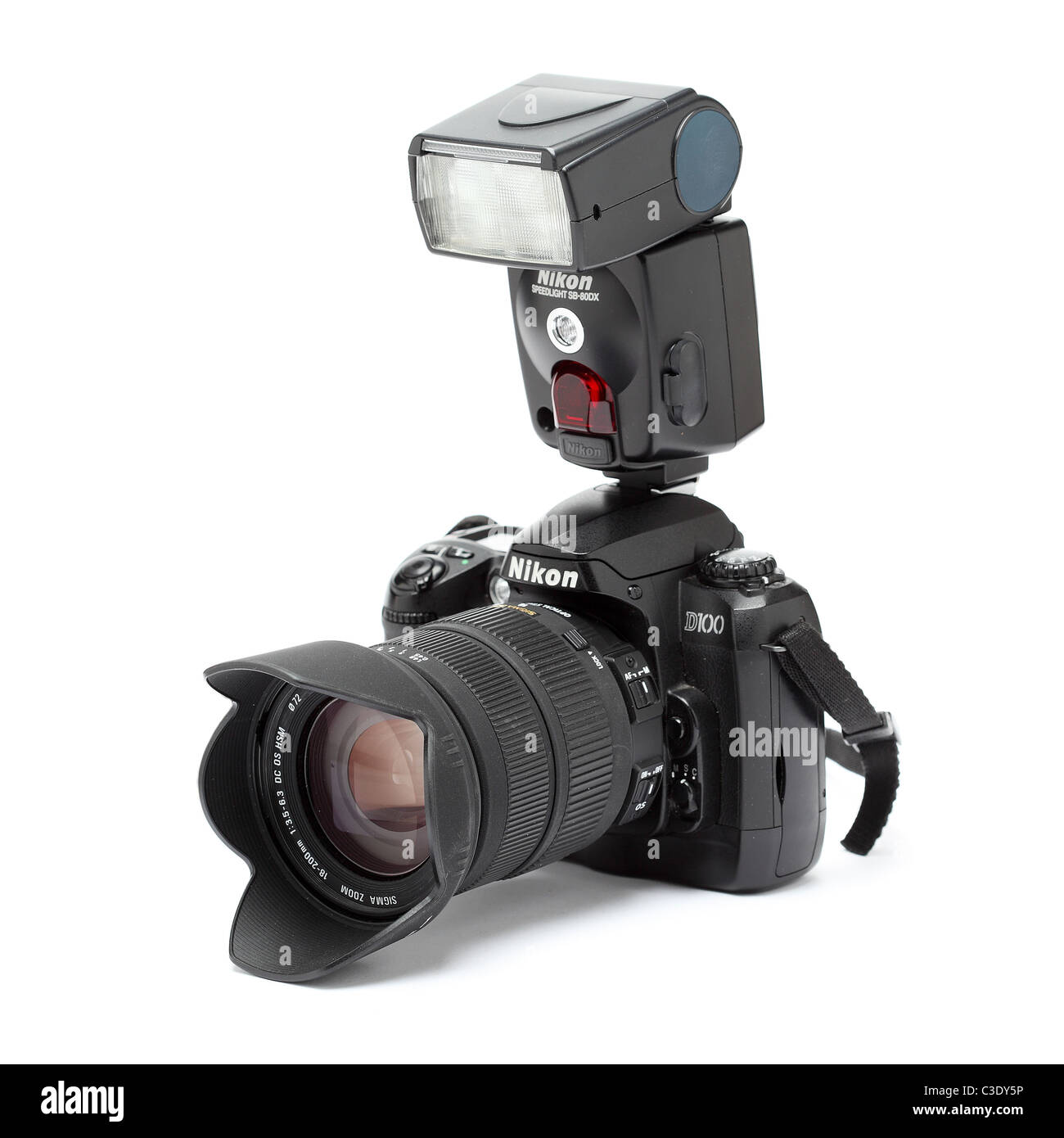 Cámara réflex digital Nikon flash Fotografía de stock - Alamy