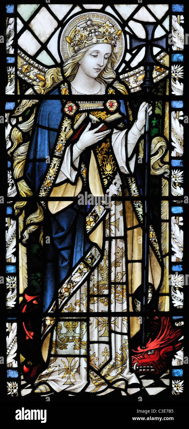 Vidriera representando a Santa Margarita de Antioquía, Iglesia de Santa