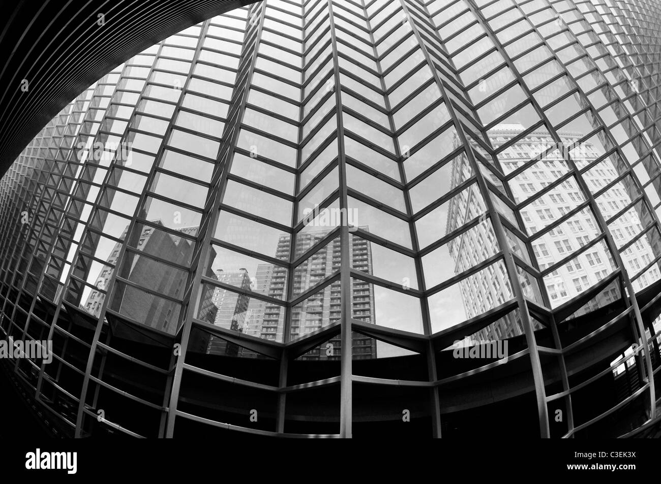 Las paredes de cristal de Arte Kimmel Center, Philadelphia, Pennsylvania, Pensilvania, EE.UU. Foto de stock