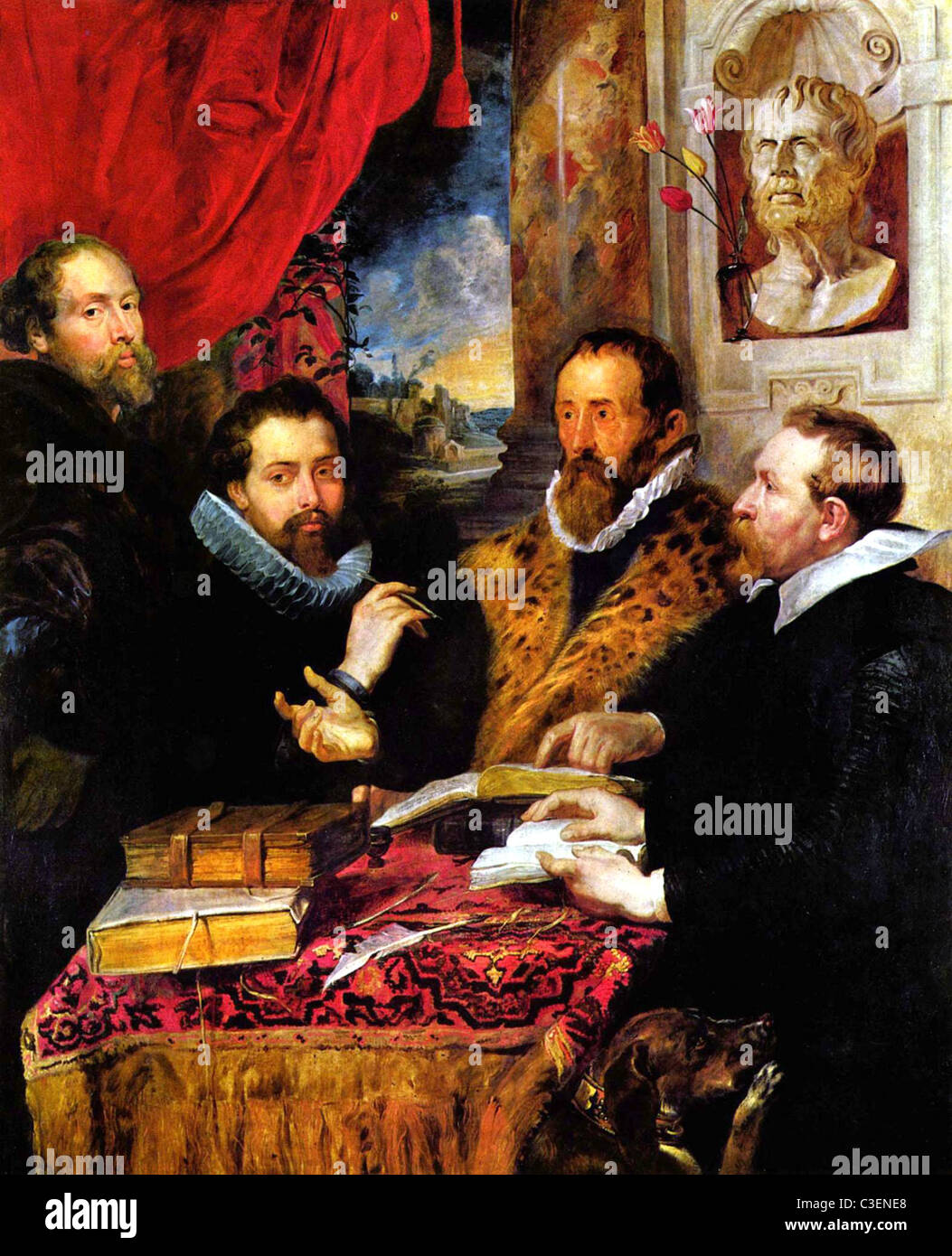 Los cuatro filósofos por Peter Paul Rubens Foto de stock