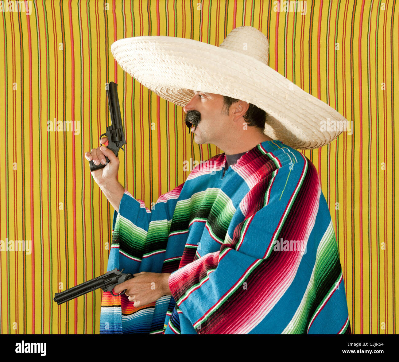 Disfraz de Pistolero Mexicano con Poncho para hombre