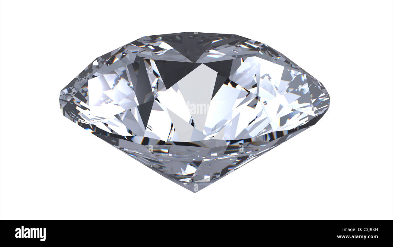 Gema Diamante, render, aislado en blanco Fotografía de stock - Alamy