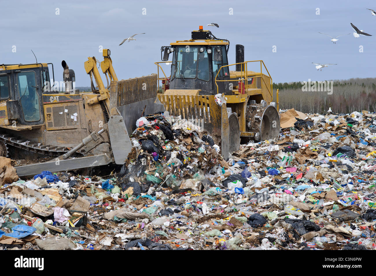 Gestión de residuos regional volcado en Nueva Brunswick, Canadá Foto de stock