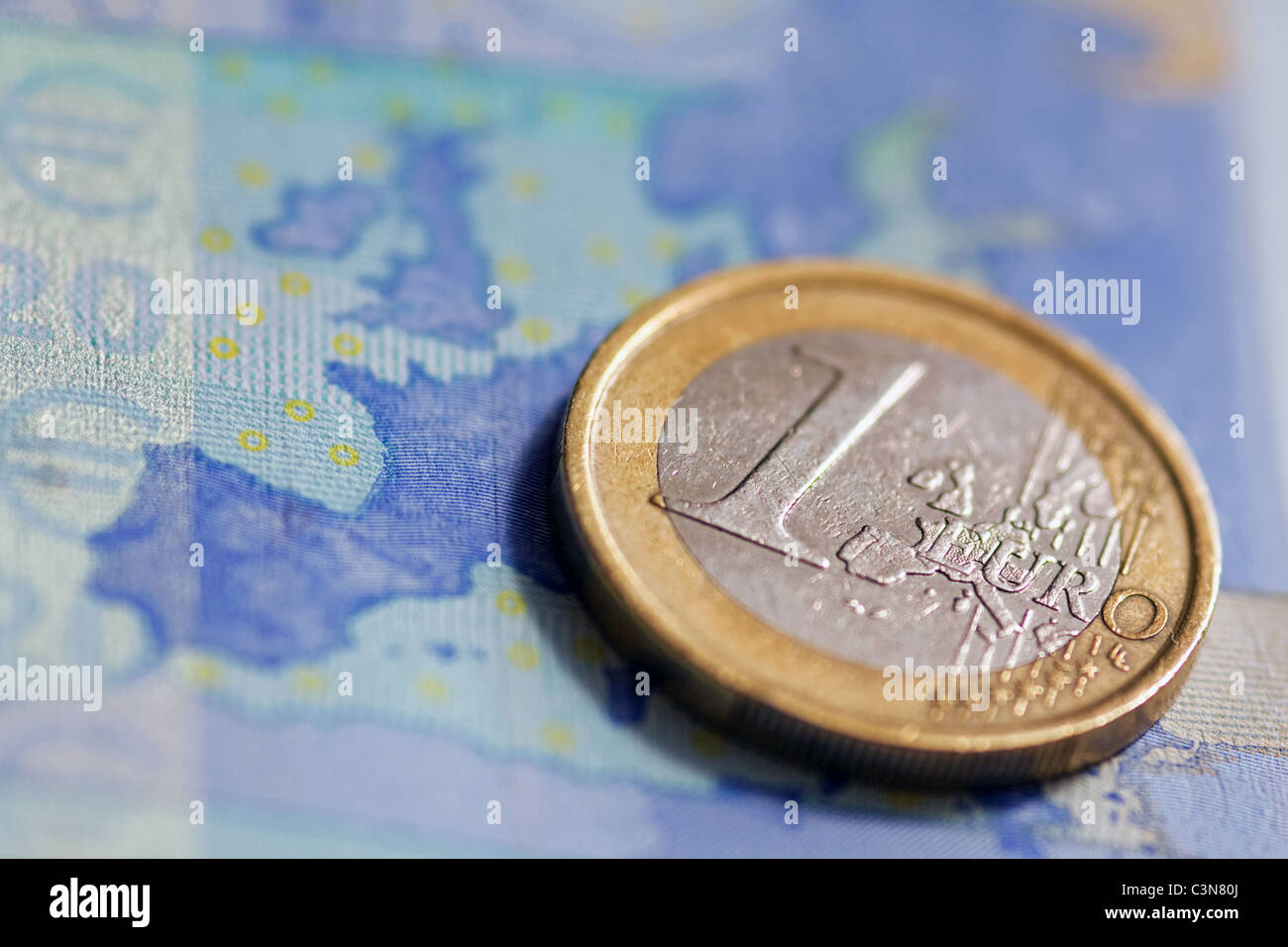 Moneda Euro de la eurozona Foto de stock