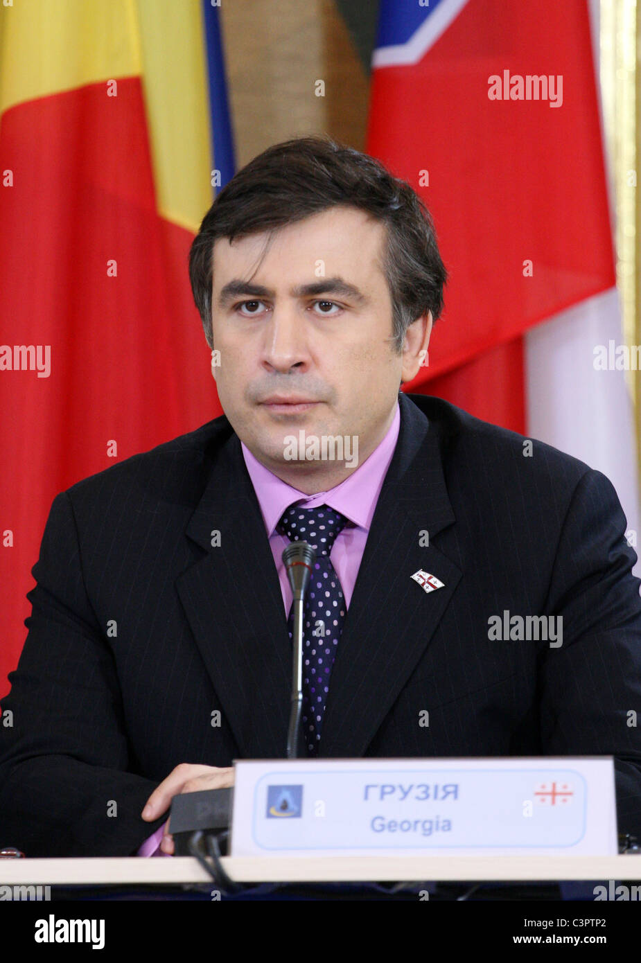 La tercera y actual Presidente de Georgia, Mikheil Saakashvili Foto de stock