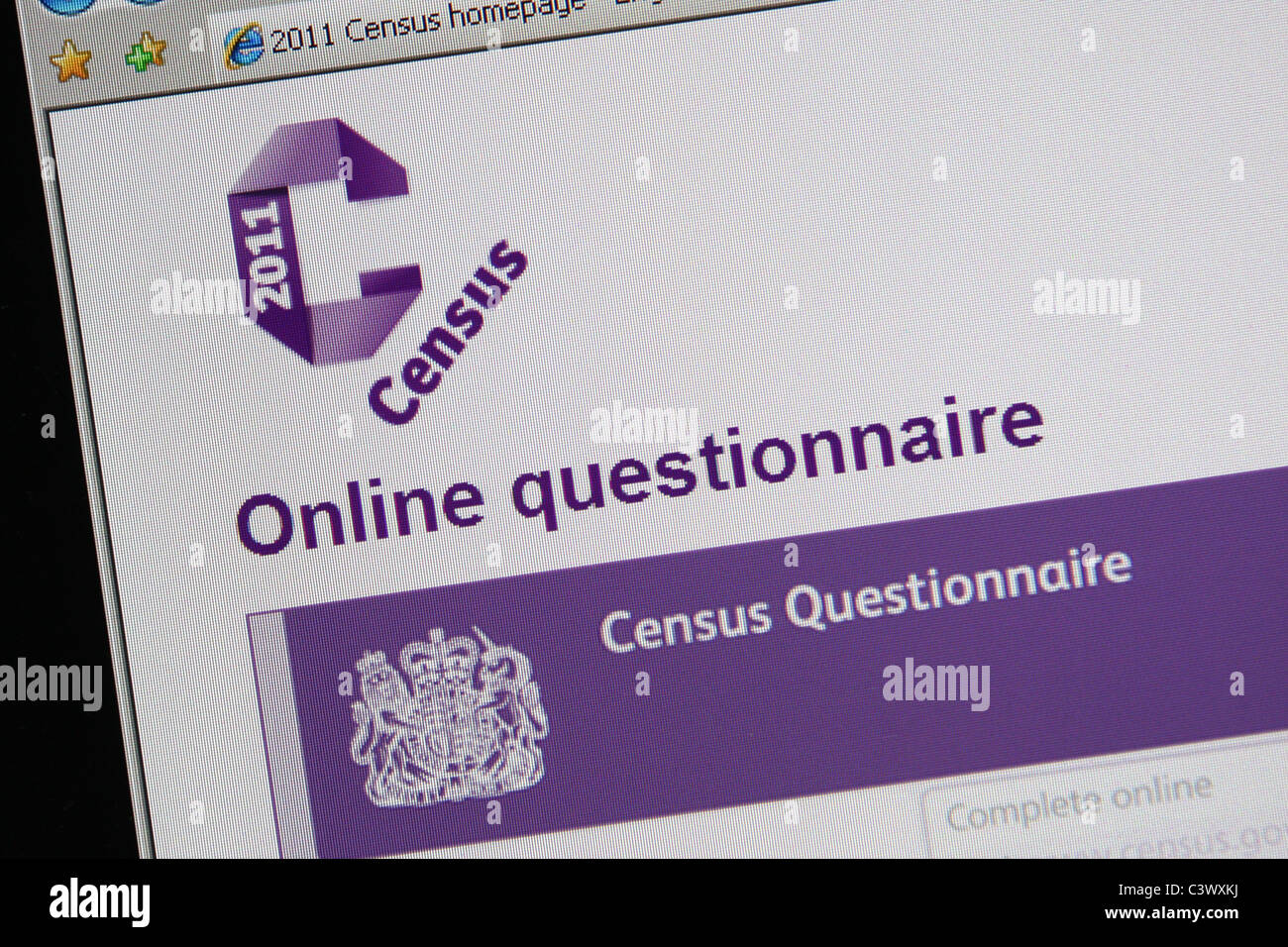 Formulario del Censo el cuestionario online en España Foto de stock