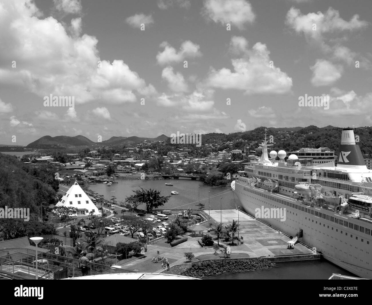 Castries crucero compras duty free terminal en Santa Lucía la West Indies Foto de stock