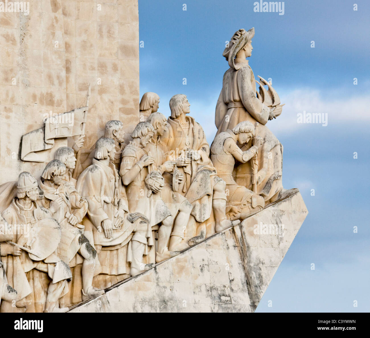 Portugal, Europa, Lisboa, descubridor monumento, el detalle, el arte, la habilidad, plástico Foto de stock