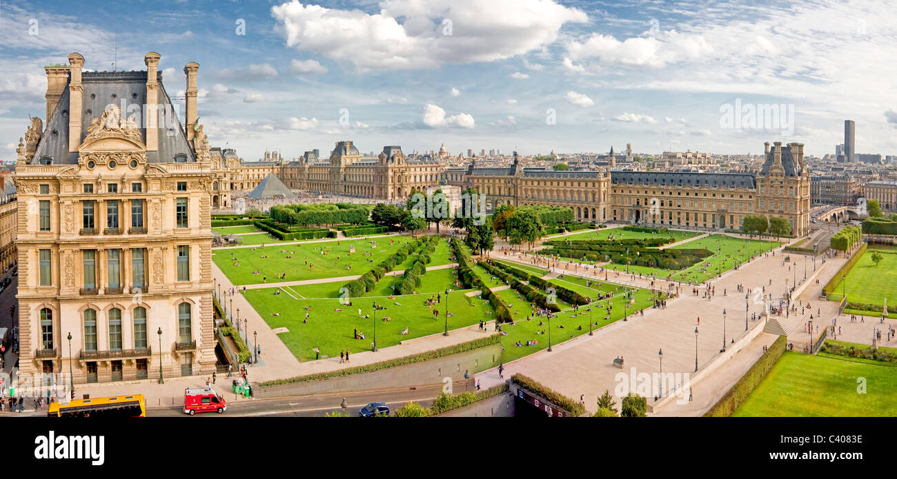 Francia, Europa, París, Tuellieries, Parque, Museo del Louvre, Museo, turismo, viajes Foto de stock