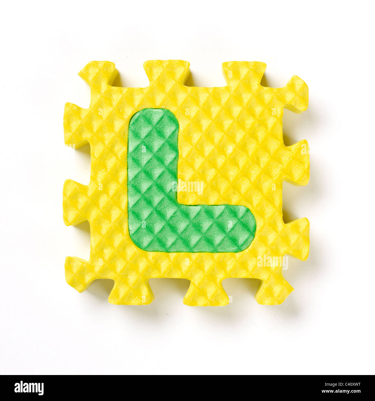 Pieza del puzzle alfabeto L Foto de stock