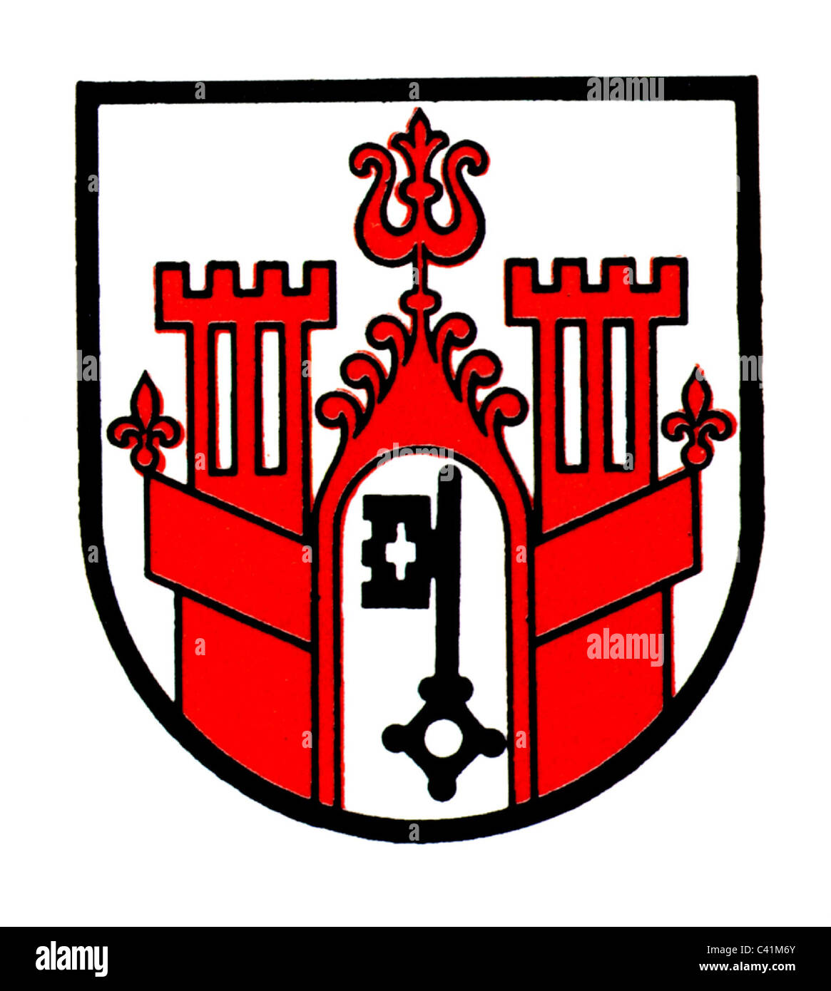 Escudo de armas / emblemas, Schmallenberg, distrito de Meschede, armas de la ciudad, Renania del Norte-Westfalia, Alemania, Derechos adicionales-Clearences-no disponible Foto de stock