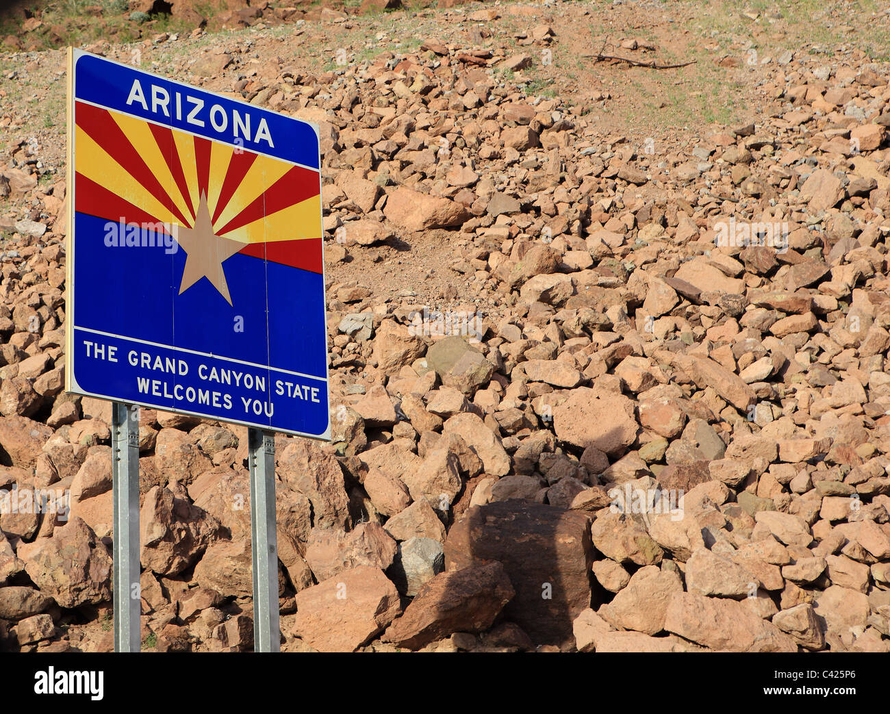 Cartel de bienvenida del Estado de Arizona Foto de stock