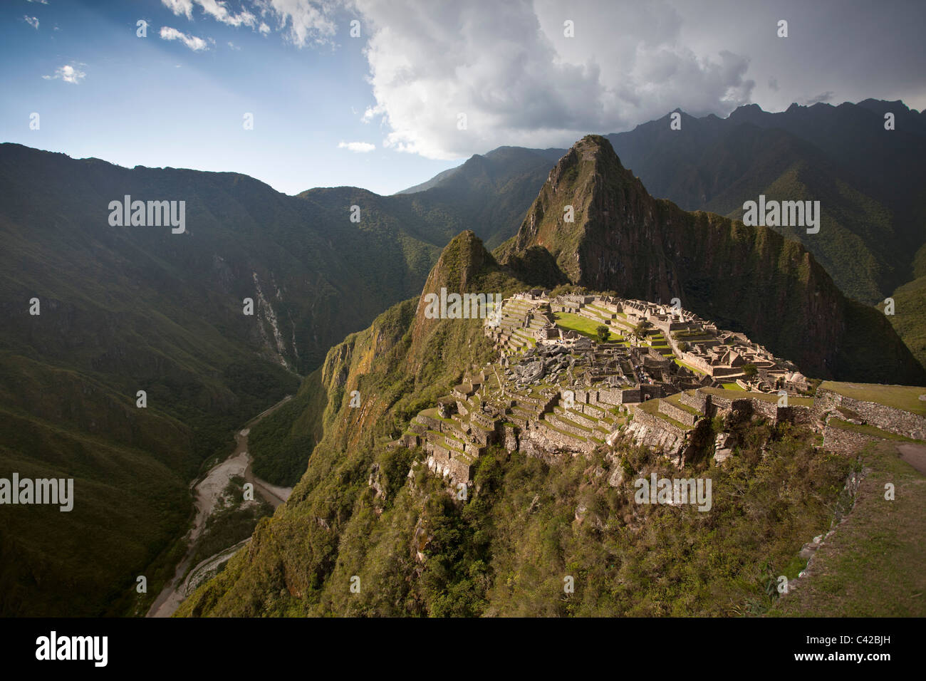 Perú, 15th-century sitio Inca situado 2.430 metros (7,970 pies) sobre el nivel del mar. Foto de stock