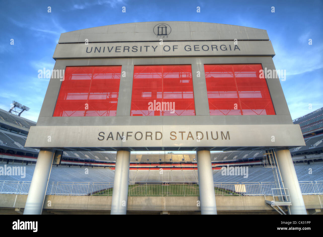 El Sanford Stadium es el hogar de la Universidad de Georgia Bulldogs equipo de fútbol. Foto de stock