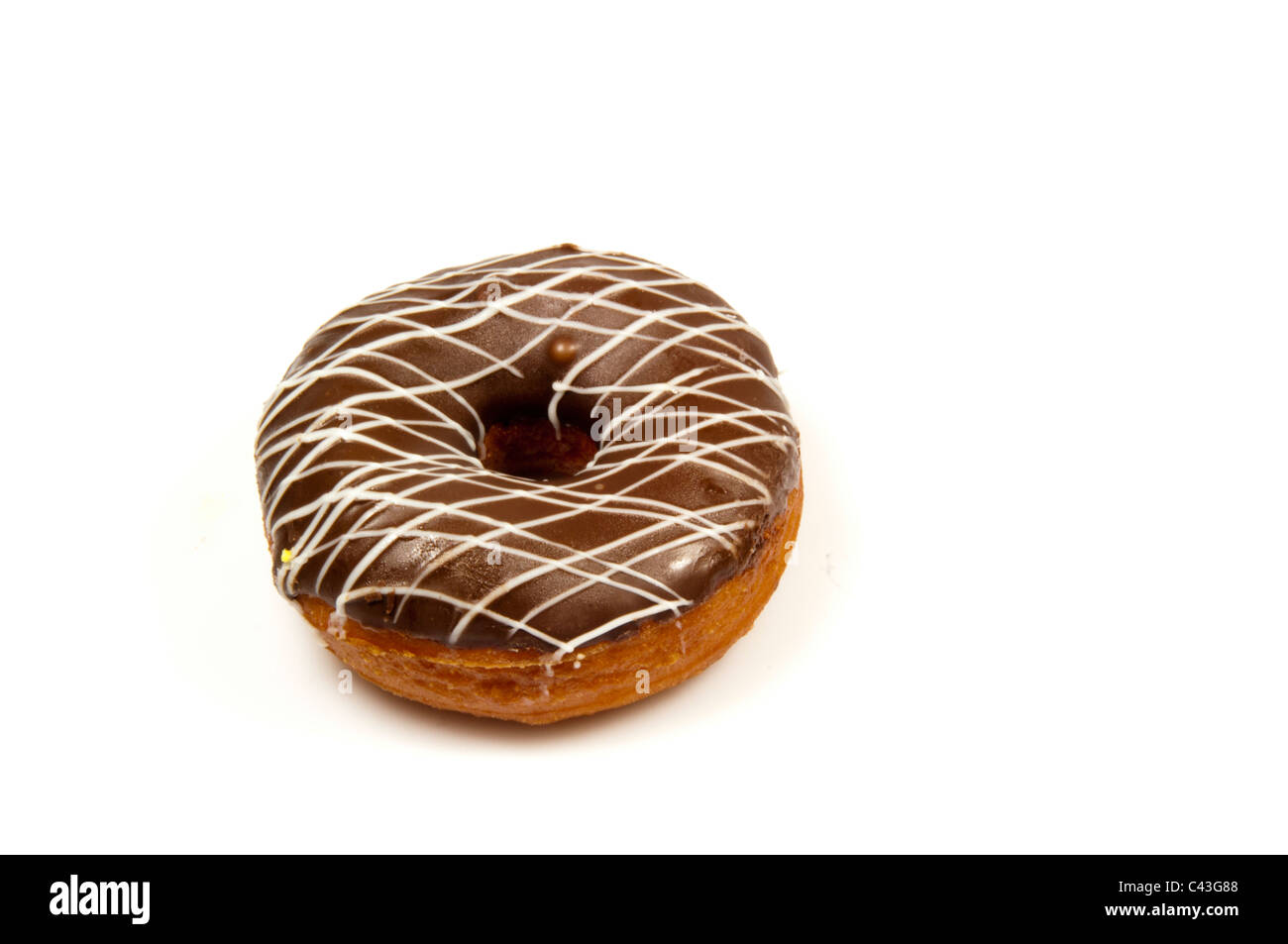 Uno donut en fondo blanco. Foto de stock