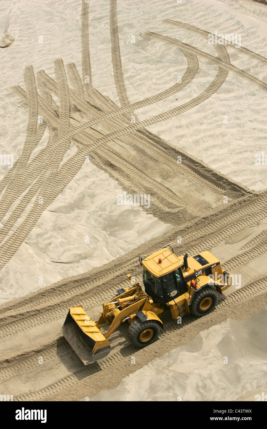 Vista aérea de la excavadora Foto de stock