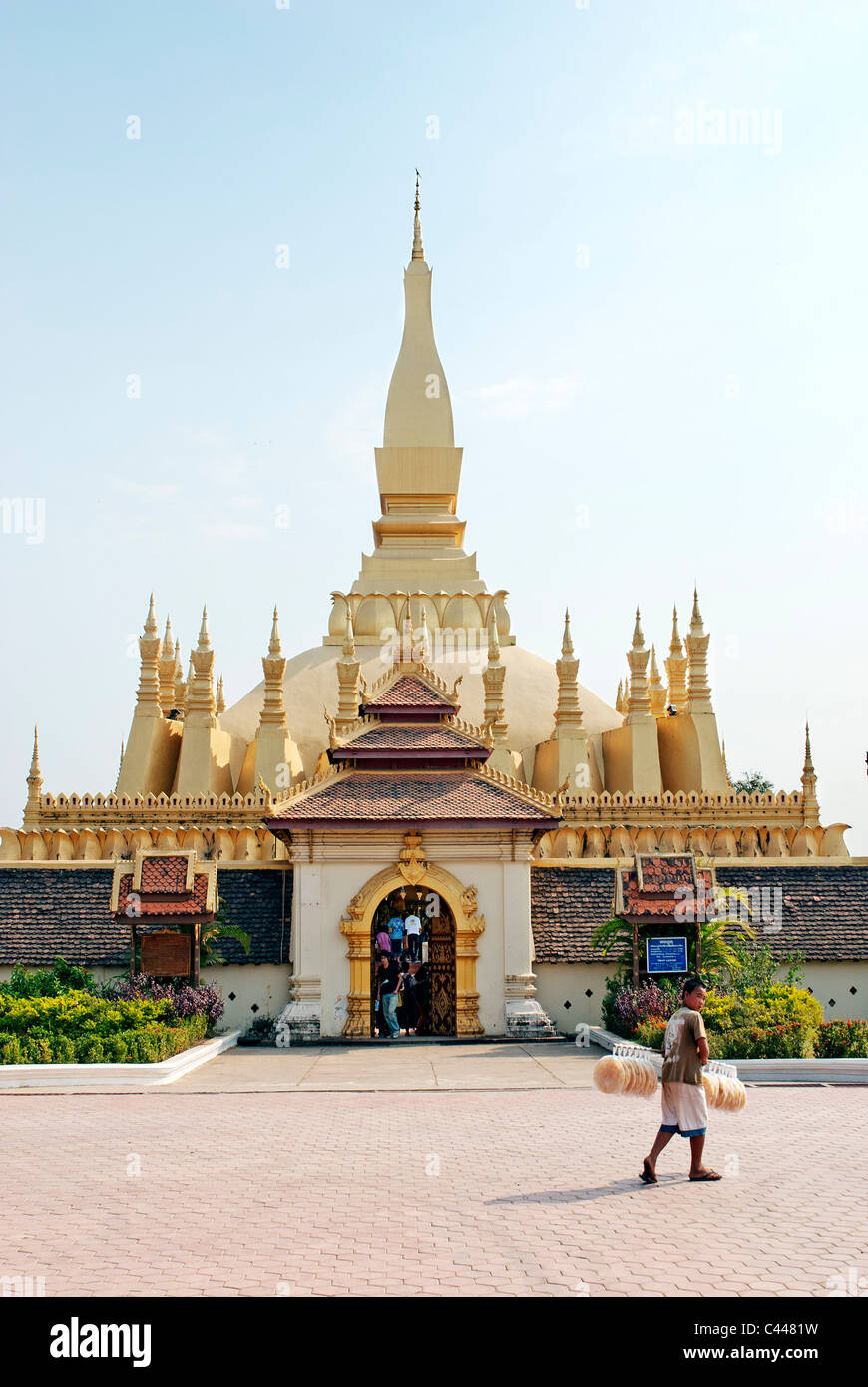 That Luang templo en Vientiane, Laos Foto de stock