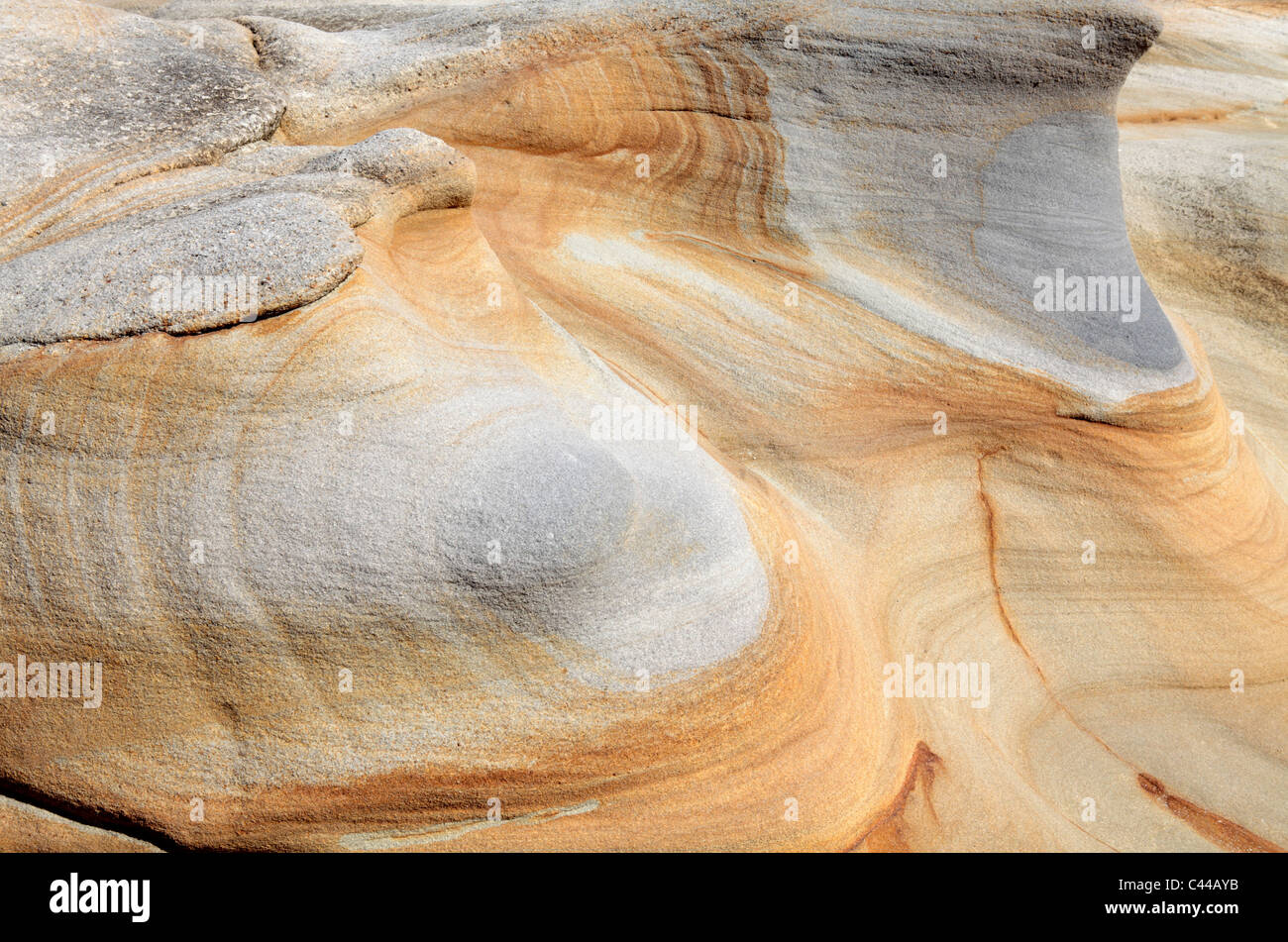 Formación de roca arenisca, Shaka's Rock, Kwa-Zulu Natal, Sudáfrica Foto de stock