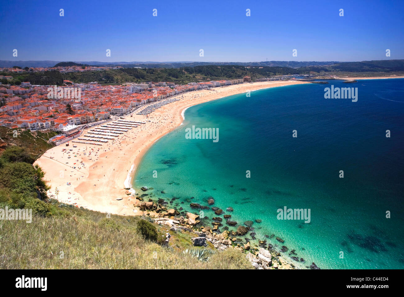 Nazaré beach resort, Extremadura, Portugal Foto de stock
