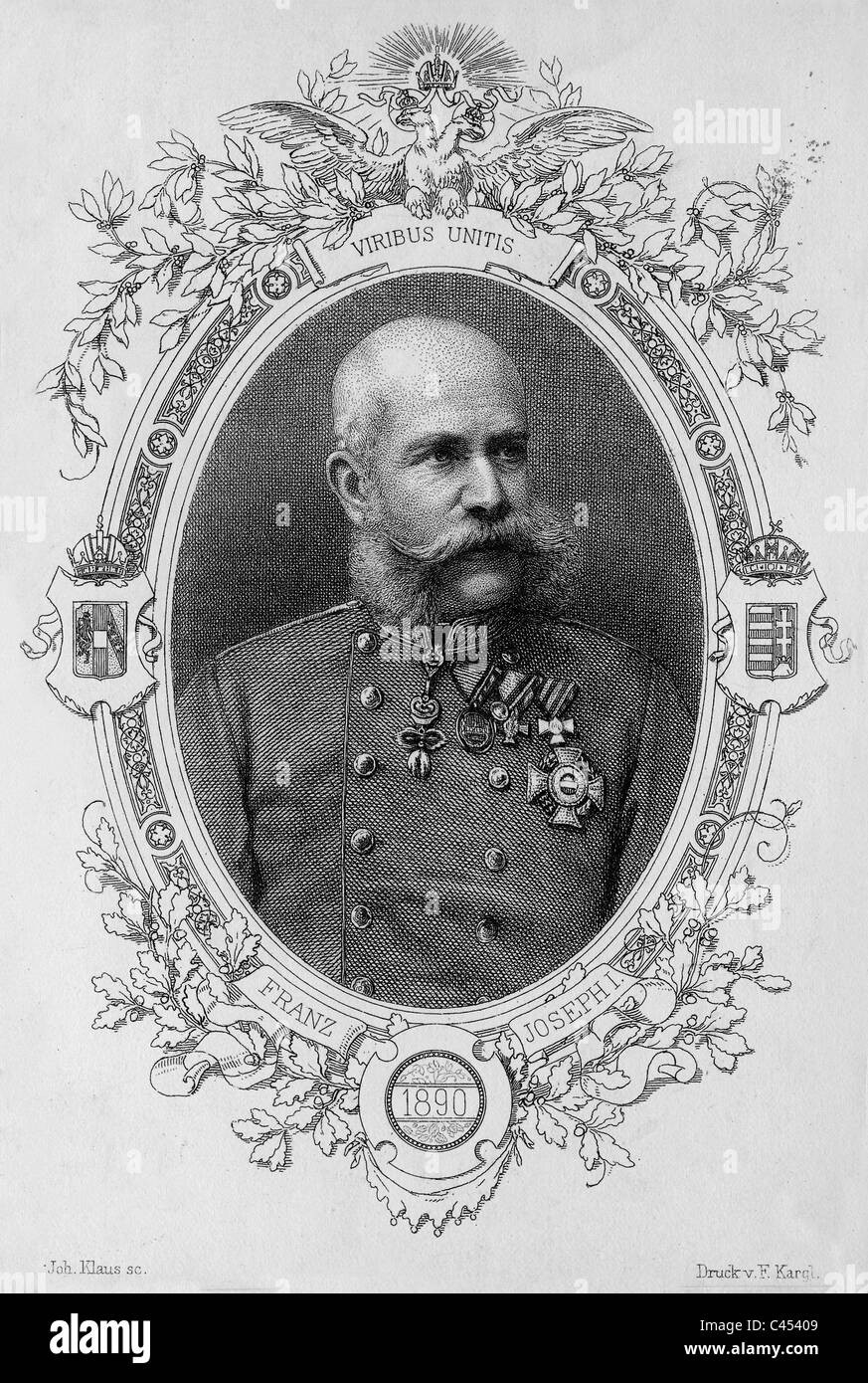 El emperador Francisco José I, 1890 Foto de stock