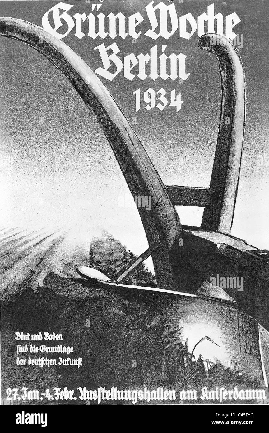 Cartel promocional para la "Semana verde" en 1934 Foto de stock