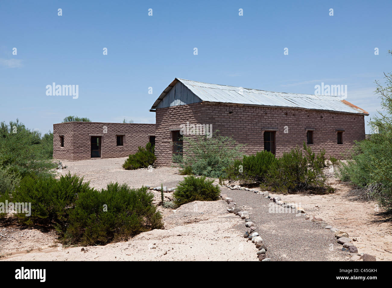 La Harmonia Tienda permanece del edificio Castolon Parque Nacional Big Bend, Texas, EE.UU. Foto de stock