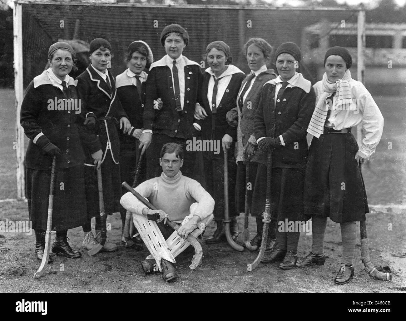 Hockey femenino, 1920 Foto de stock