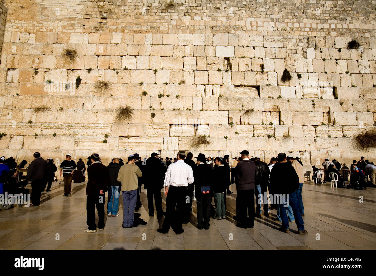 Fotografía de la muralla occidental en la ciudad antigua de Jerusalén Foto de stock