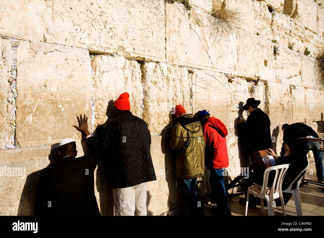 Fotografía de la muralla occidental en la ciudad antigua de Jerusalén Foto de stock