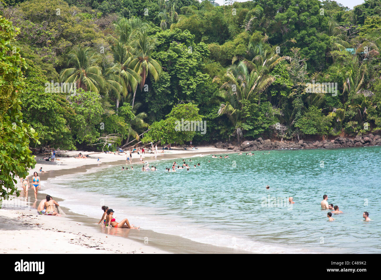 Playa de Manuel Antonio, el Parque Nacional Manuel Antonio, Costa Rica Foto de stock