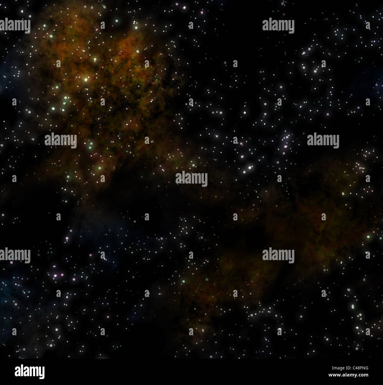Estrellas y nebulosa galaxia en el espacio profundo Foto de stock
