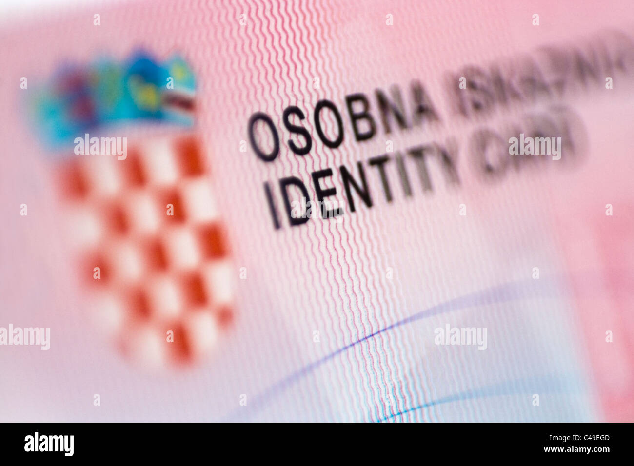 Tarjeta de identidad croata Foto de stock
