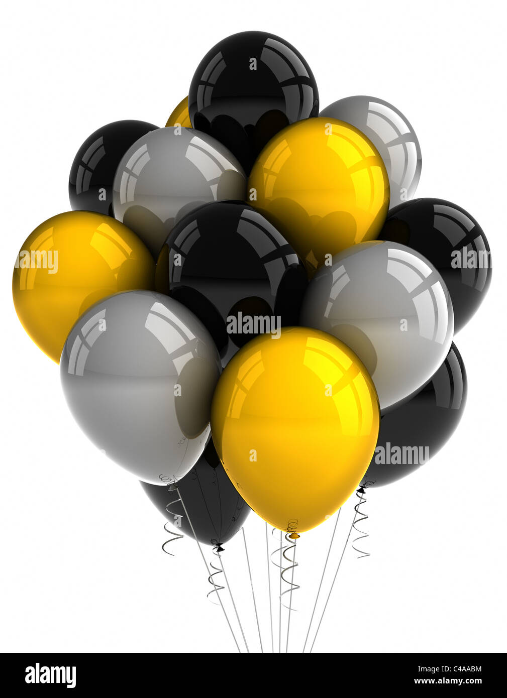 Parte globos sobre fondo blanco. Foto de stock