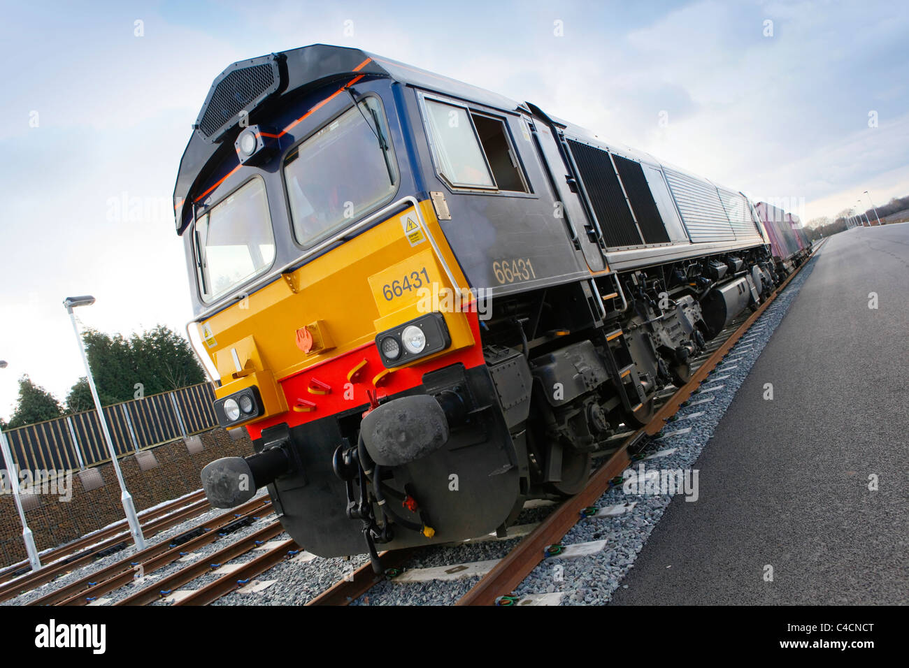 El Donnington Rail Freight Depot, Telford, Shropshire, Foto de stock