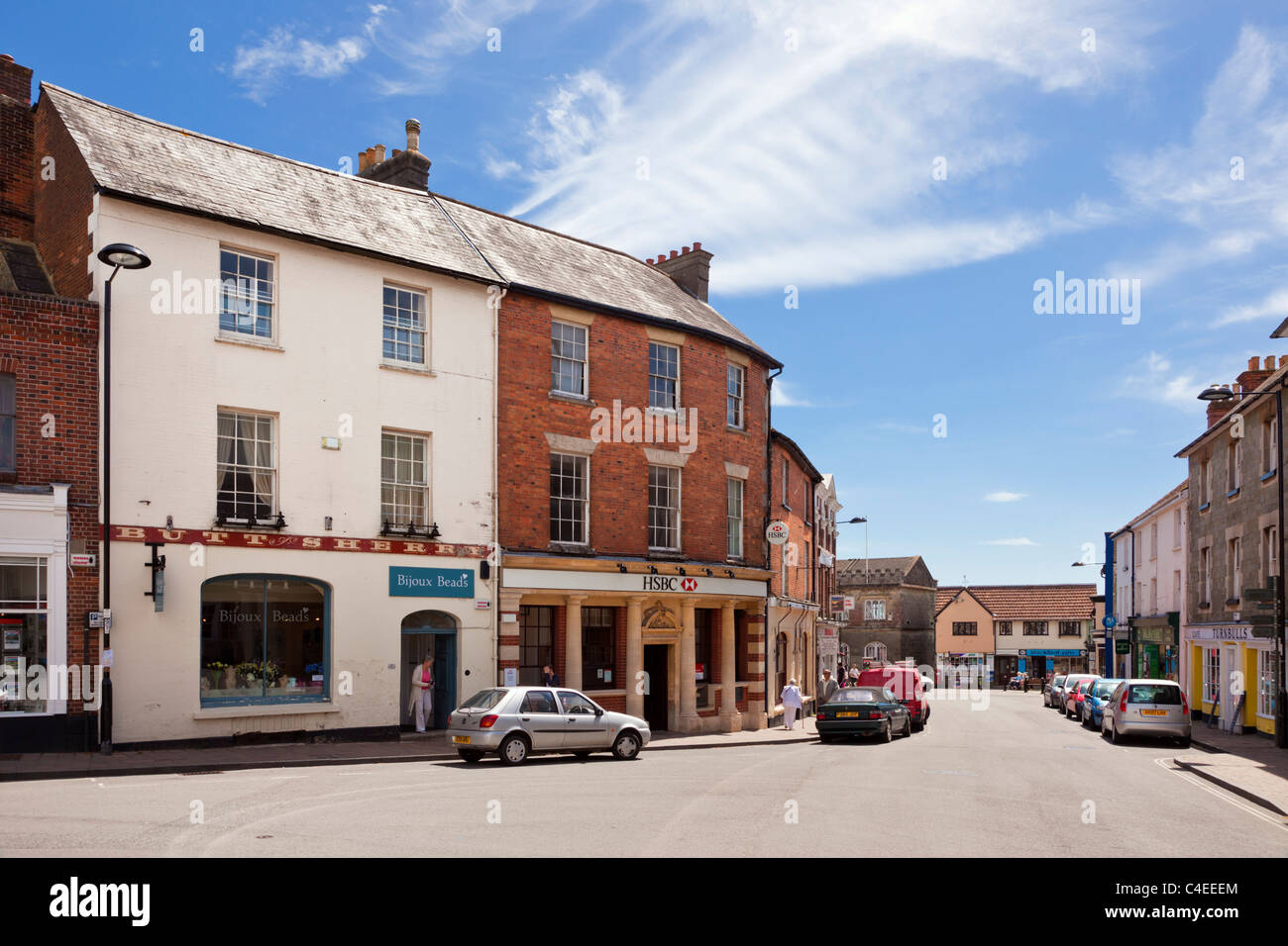 High Street, Shaftesbury, Dorset, Inglaterra Foto de stock