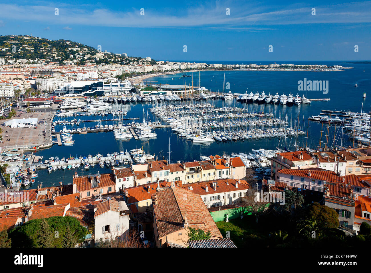 La Cote d'Azur, el puerto de Cannes Foto de stock