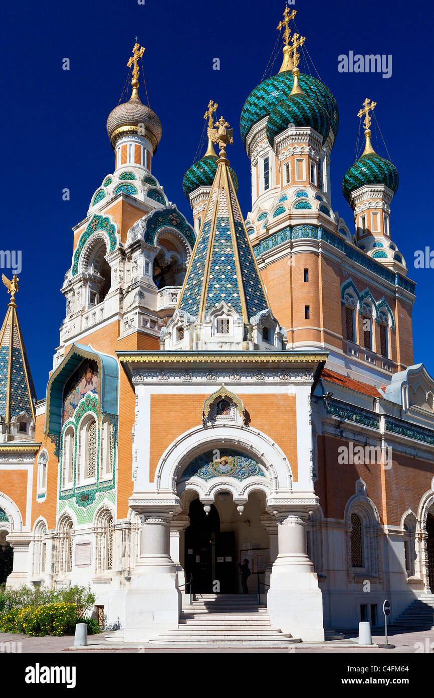 Niza, la catedral ortodoxa rusa de San Nicolás Foto de stock