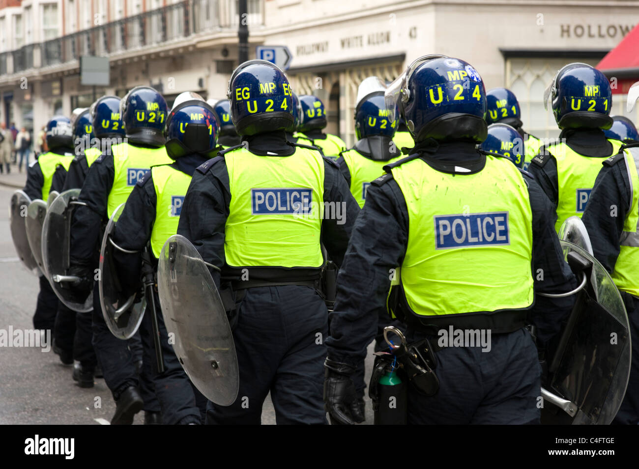 La policía antidisturbios, Londres, Reino Unido. Foto de stock