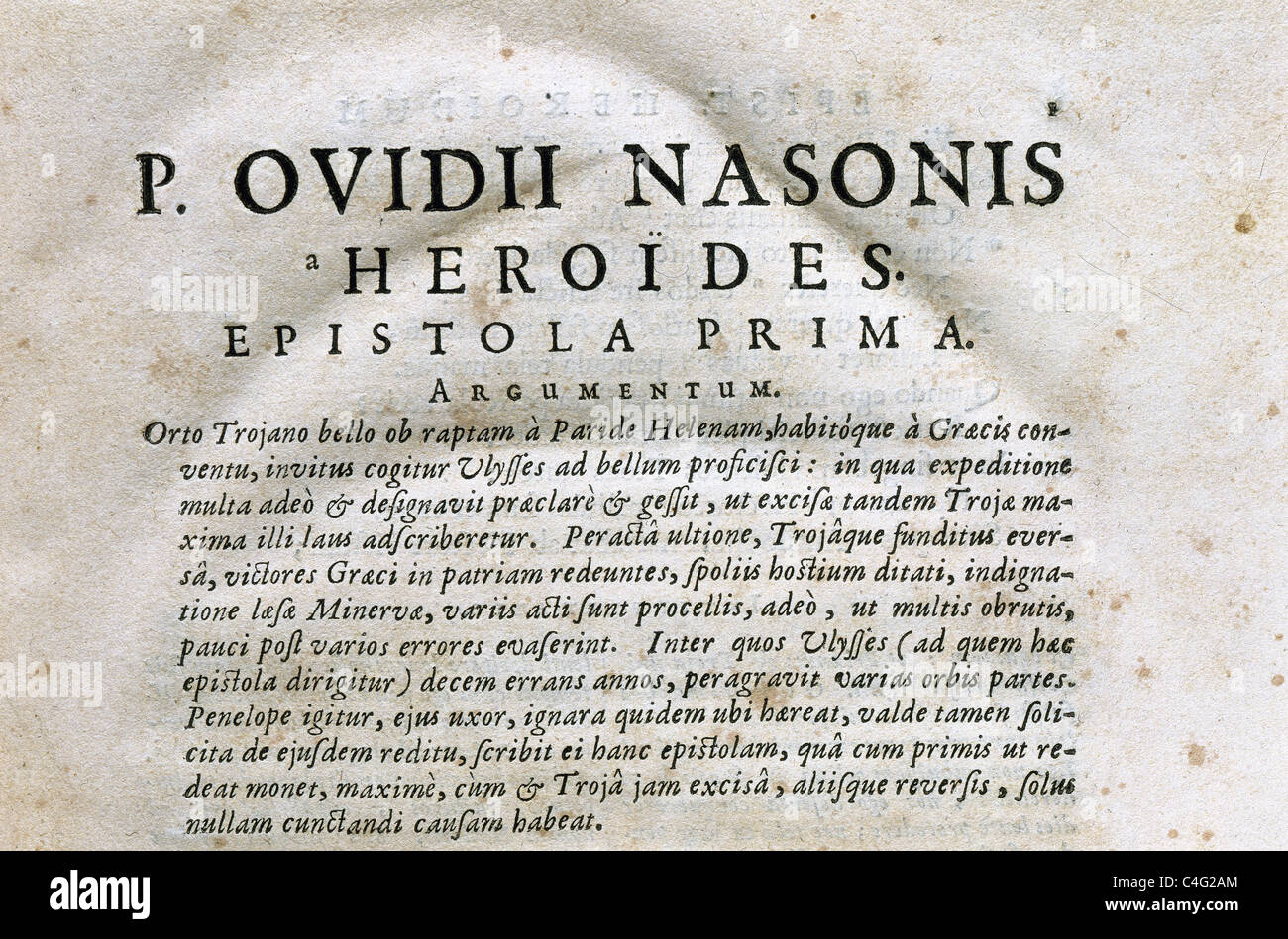 Publius Ovidius Naso (43 B.C.-17/18 A.C.), conocido como Ovidio. El Heroides ('heroínas') o Epistulae Heroidum. Foto de stock