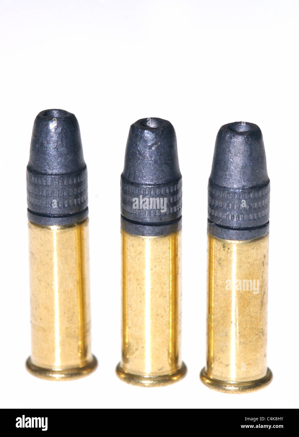 Calibre .22 balas. Estos son el punto 22 calibre punto hueco subsonic balas. Foto de stock