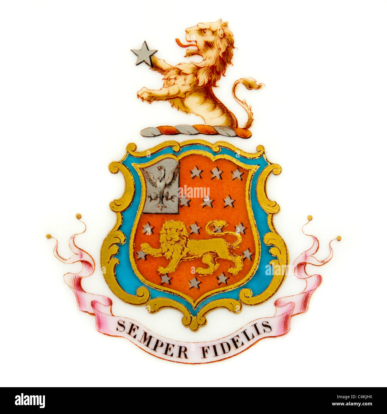 Semper Fidelis (siempre fiel), el lema de la Infantería de Marina de Estados Unidos y de la ciudad de Exeter (Reino Unido) Foto de stock