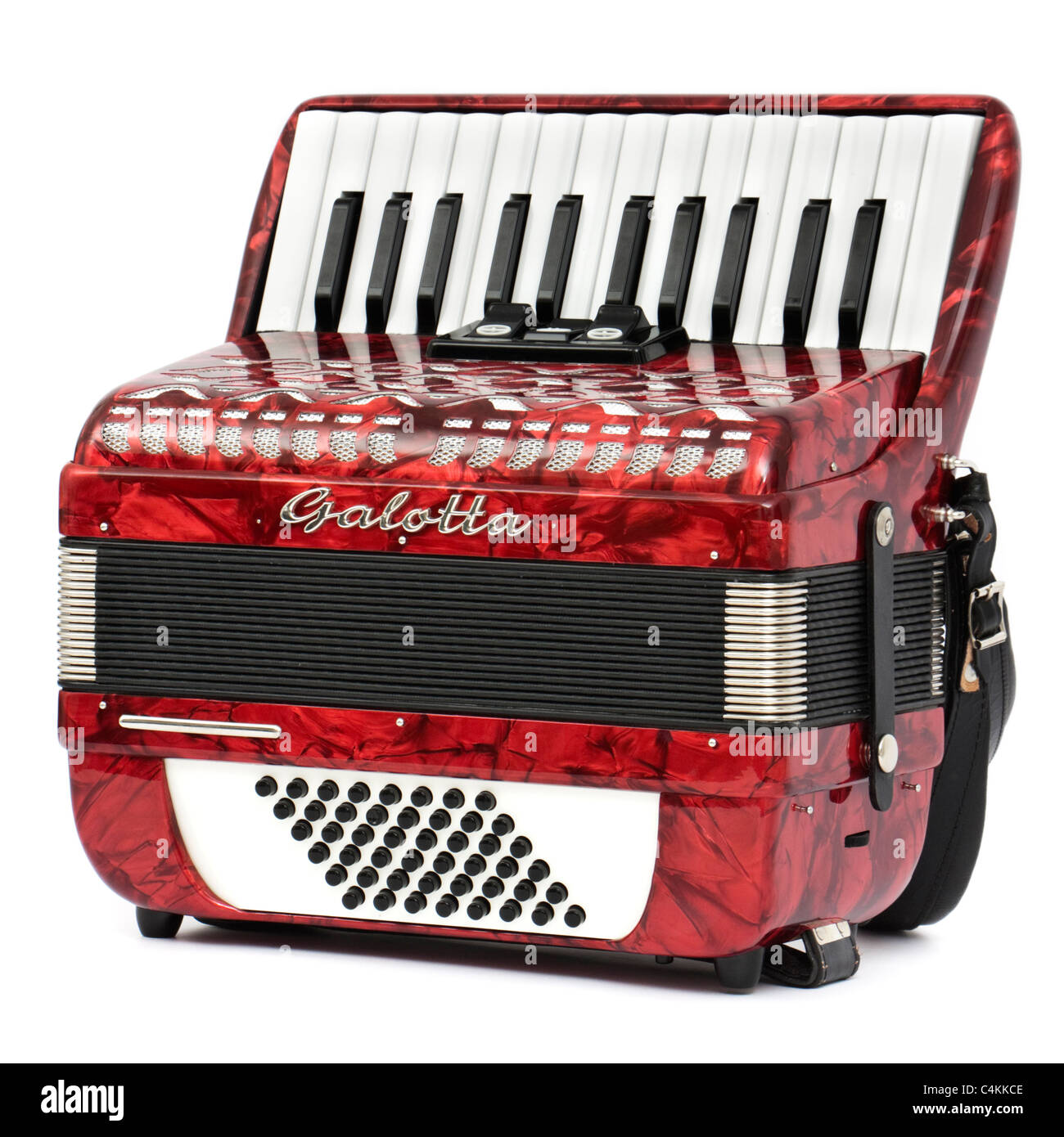 Rojo Italiano 48-Bass piano acordeón Galetto Fotografía de stock - Alamy