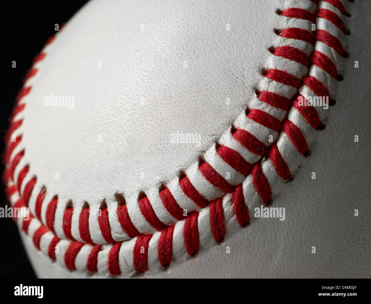 Baseball americano DETALLE DE PUNTADAS Foto de stock