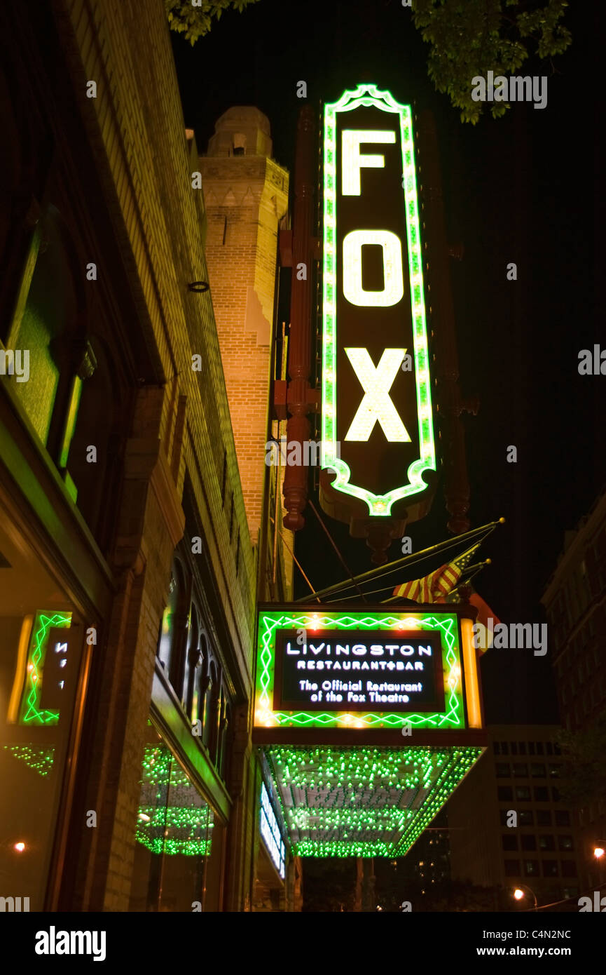 El Teatro Fox, cerca del centro de Atlanta, Georgia, EE.UU. Foto de stock
