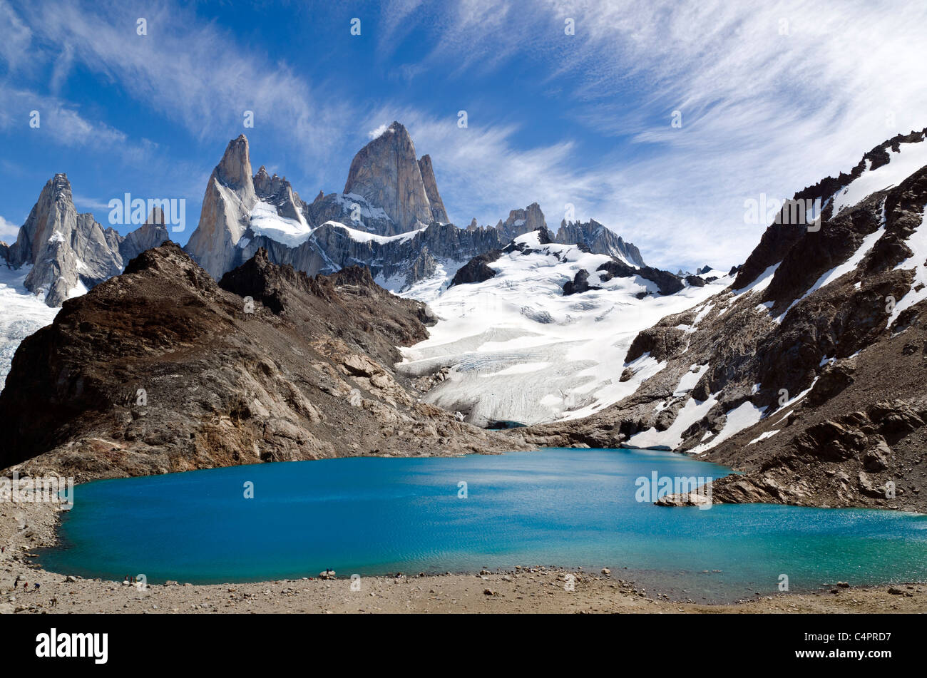 Los Cerros Torre, Parque Nacional Los Glaciares, Patagonia, Argentina Foto de stock